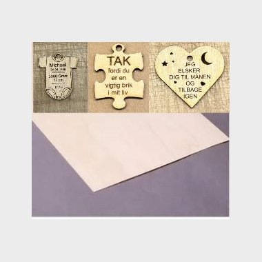 Puslespilsbrik, Hjerte og Bodystocking - Lavet m/laser i 3mm krydsfiner