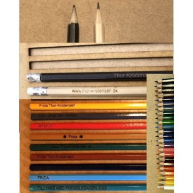 Blyant med navn/tekst