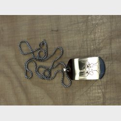 Milit�r hundetegn  Rustfri st�l blank 