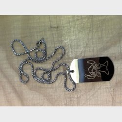 Milit�r hundetegn  Rustfri st�l blank 