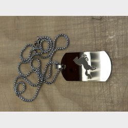 Milit�r hundetegn  Rustfri st�l blank 