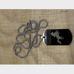 Milit�r hundetegn  Rustfri st�l blank 