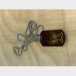 Milit�r hundetegn  Rustfri st�l blank 