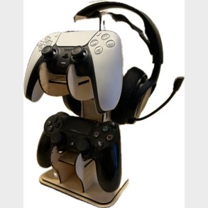 Holder til h�retelefoner og 2 PS-controller