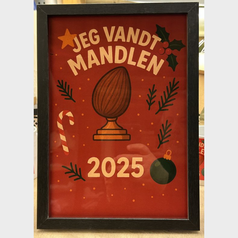 A4-billede i ramme  -  Jeg vandt mandlen 2025