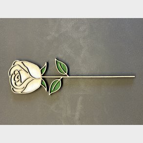 Rose p� stilk - Hvid