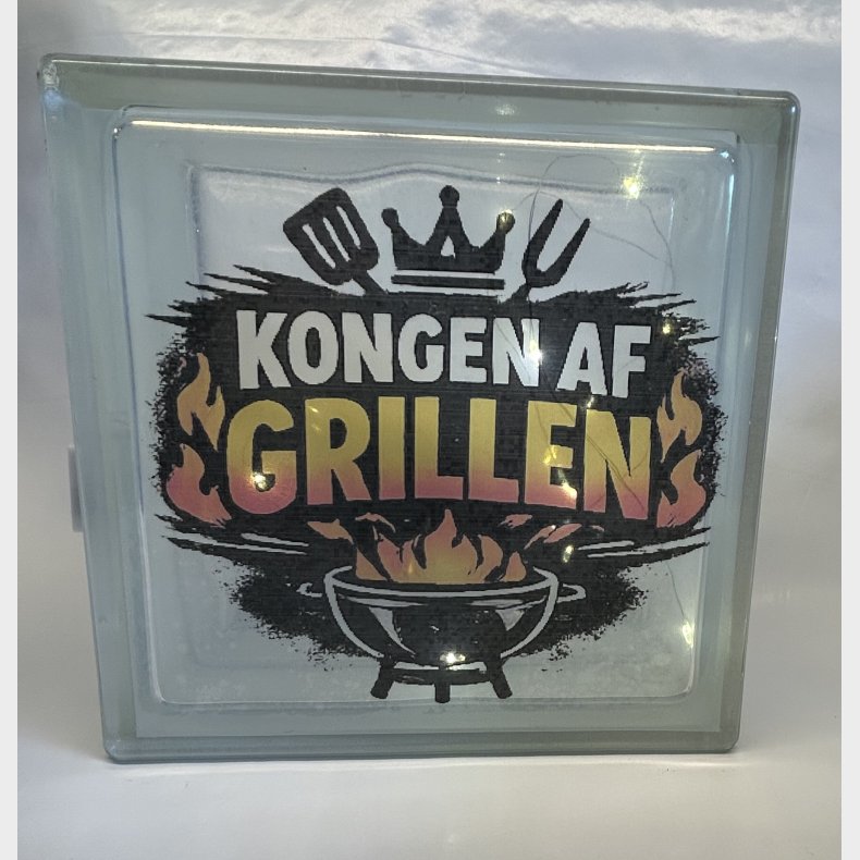 Glassten m/lysk�de og Kongen af grillen