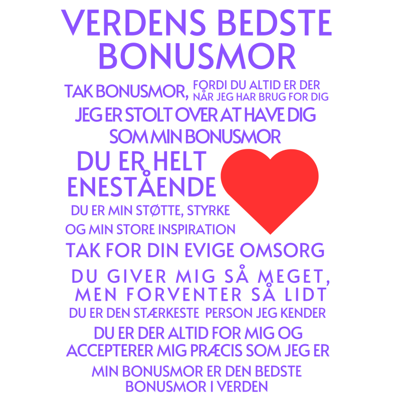 Personlig plakat "Mor" printet p let karton 140gr  A4