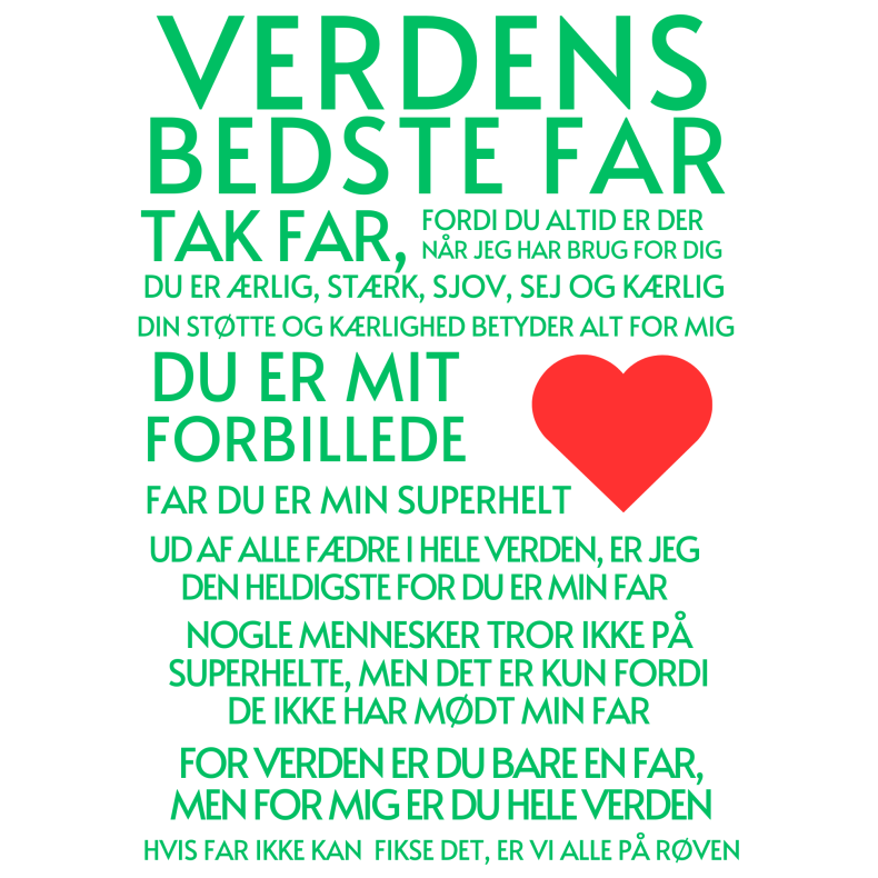 Personlig plakat "Far" printet p let karton 140gr  A4