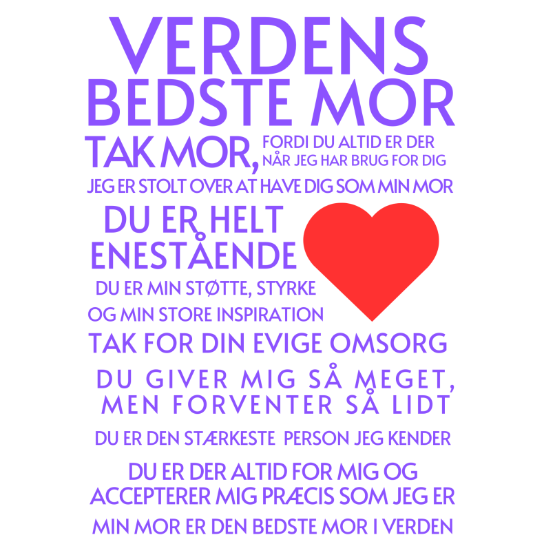 Personlig plakat "Mor" printet p let karton 140gr  A3