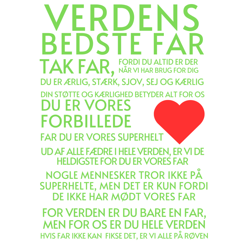 personlig plakat "Far" printet p let karton 140gr  A3