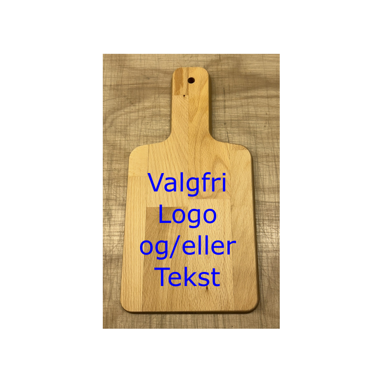 Skrebrt med egen tekst/logo  30 x 15 cm